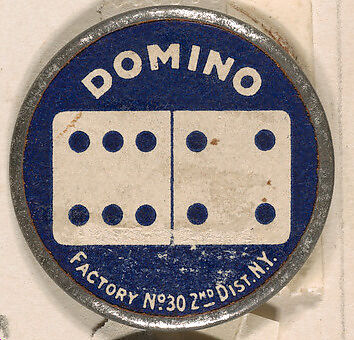 Baker, Philadelphia Athletics (black), from the Domino Discs series (PX7), issued by Kinney Brothers, Issued by Kinney Brothers Tobacco Company, Commercial color lithograph with metal trim 