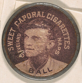 Ball, Cleveland Naps (black), from the Domino Discs series (PX7), issued by Kinney Brothers, Issued by Kinney Brothers Tobacco Company, Commercial color lithograph with metal trim 