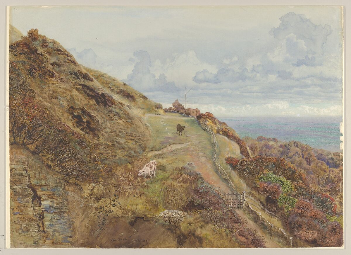 Bonchurch Downs, John Brett (British, Bletchingly 1831–1902 London), Watercolor 