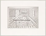 Notes on a Room, Sol LeWitt (American, Hartford, Connecticut 1928–2007 New York), Artist's book with two woodcuts by LeWitt, three photolithographs by Lawler, and two etchings by Richard Artschwager