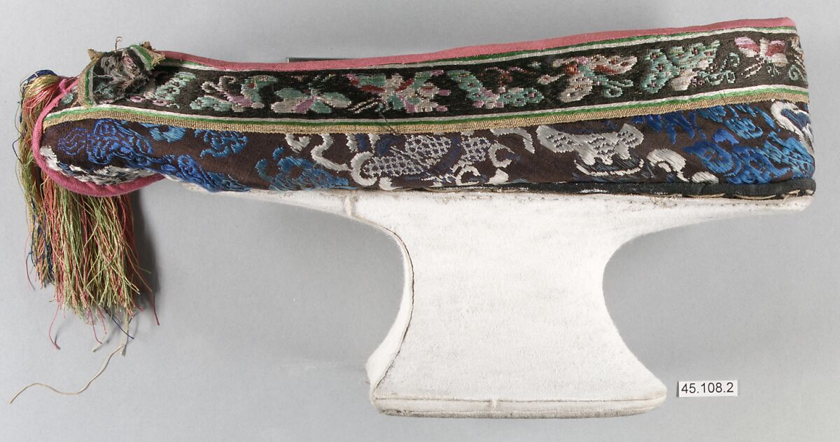 Manchu Woman's Shoe, Silk, wood (?), China 