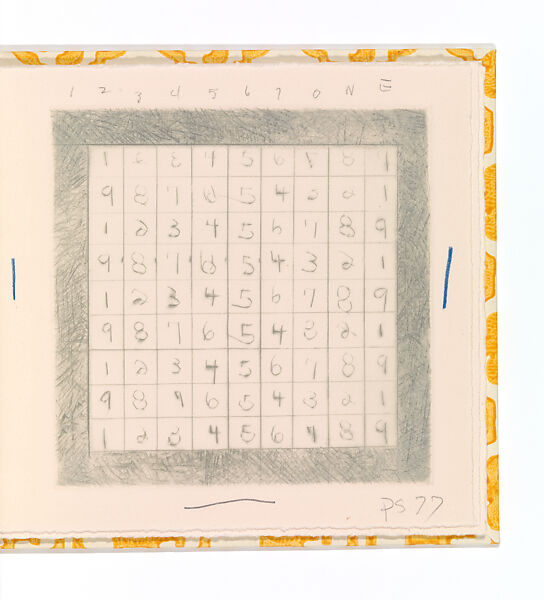 Word, Pat Steir (American, Newark, New Jersey 1940–2026 New York), Artist's book with five drypoints (one with aquatint) with pencil and colored pencil additions