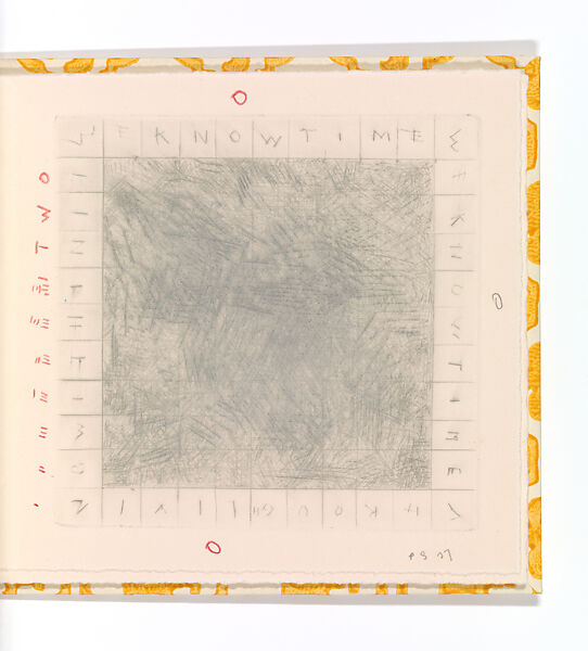 Word, Pat Steir (American, Newark, New Jersey 1940–2026 New York), Artist's book with five drypoints (one with aquatint) with pencil and colored pencil additions