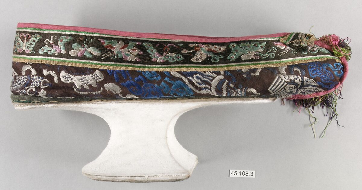 Manchu Woman's Shoe, Silk, wood(?), China 