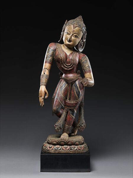 Goddess of Dance (Nrtyadevi), Wood with pigment, Nepal, Kathmandu Valley