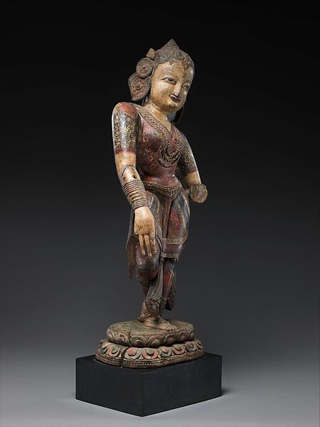 Goddess of Dance (Nrtyadevi), Wood with pigment, Nepal, Kathmandu Valley