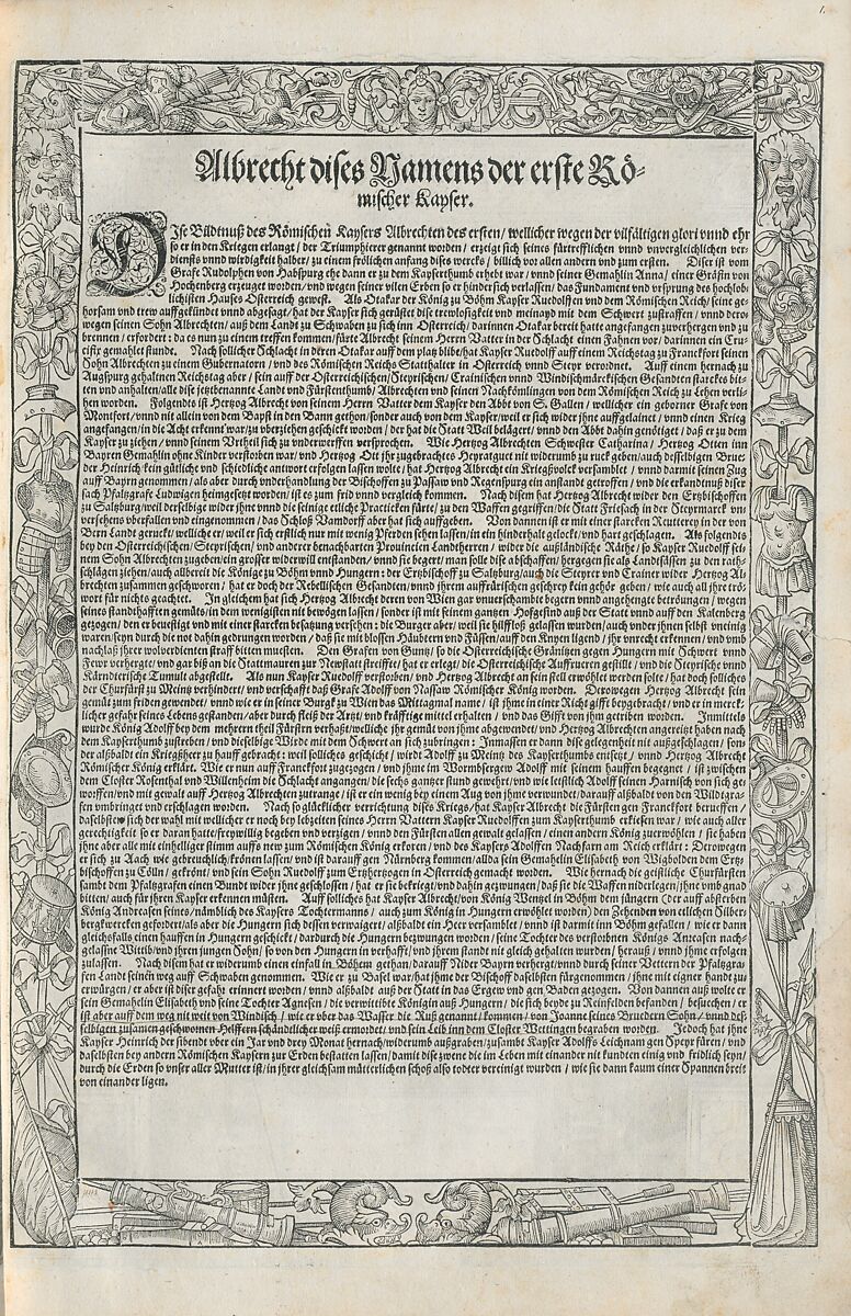 Der aller durchleuchtigisten und grosmächtigen Kayser ... Königen ... Herren vom Adel ... Bildtnussen und kurtz Beschreibungen ihrer so wol in Fridts- als Kriegszzeiten verrichten fürnembsten Thaten und Handlungen : deren Waffen und Rüstungen ... auss allen Landen der Welt ... in dem Schloss Ombrass ... zu ewiger Gedächtnuss auffbehalten werden ..., Jacob Schrenck von Nozing (German, Bavaria 1539–1612)