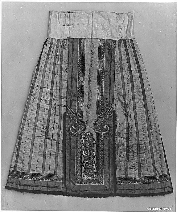 Woman's Skirt, Silk, metallic thread, fur, China 