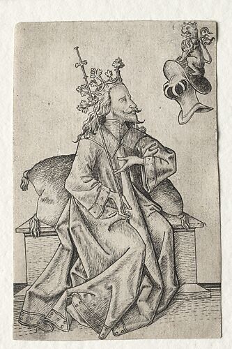 King of Helmets, from The Small Playing Cards of Master ES