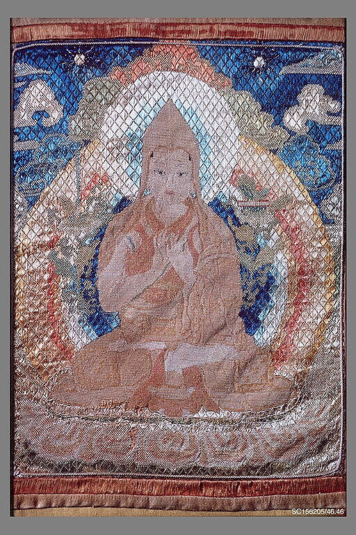Lamaist Temple Hanging, Silk, metallic thread on silk;  mounted on silk, metallic thread, China 