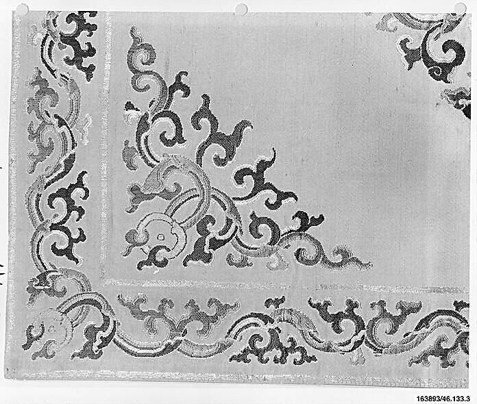 Furniture Cover for Table, Silk, metallic thread;  on silk, China