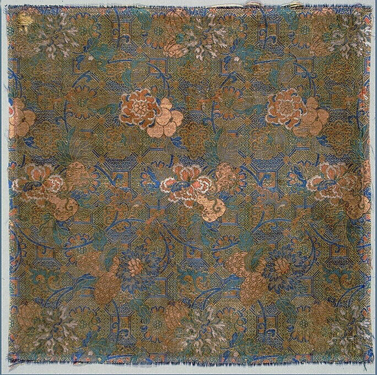 Piece, Silk, metallic thread, China 