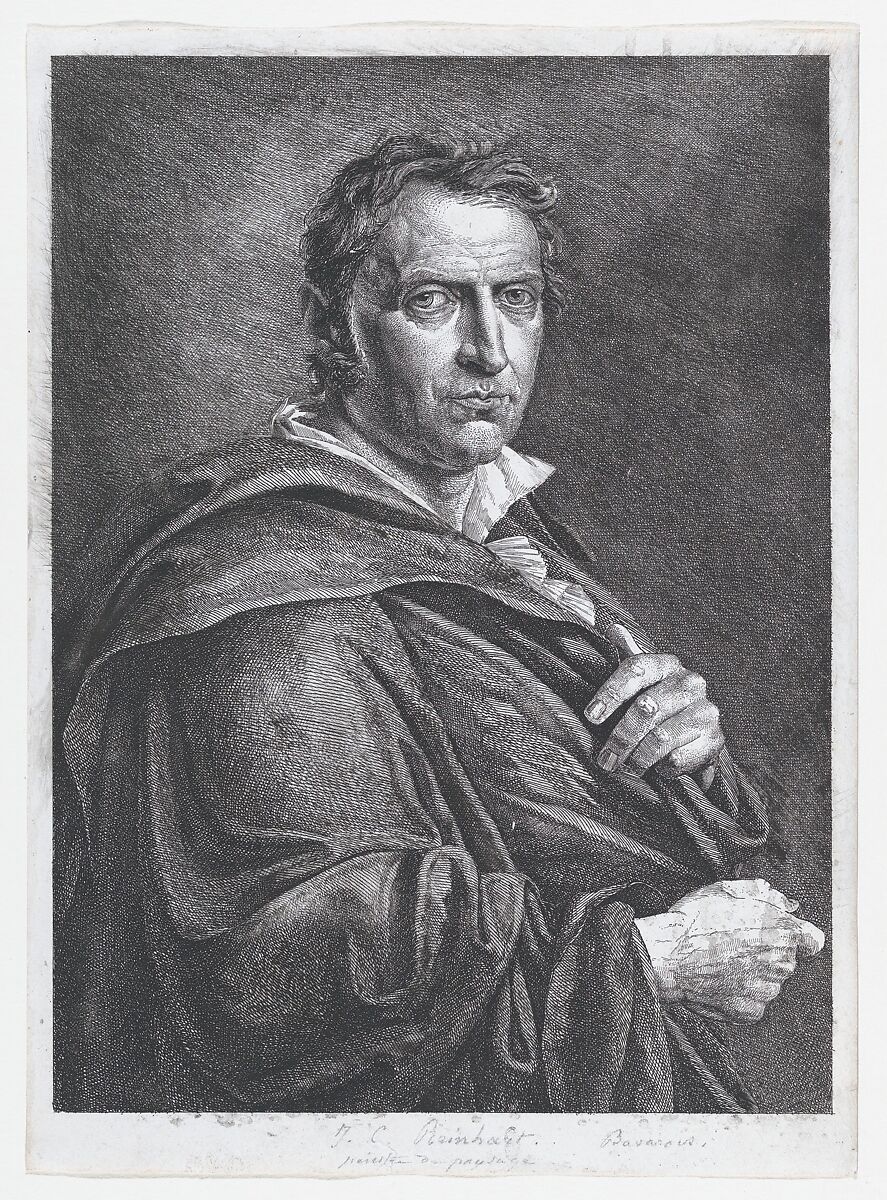 Portrait of the Artist Johann Christian Reinhart, José de Madrazo (Spanish, Santander 1781–1859 Madrid), Etching; proof 