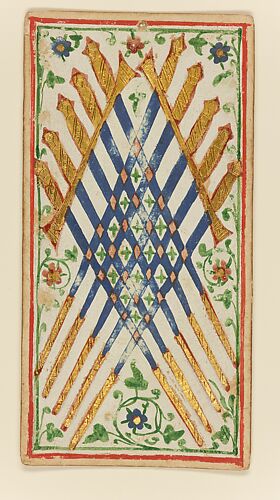 10 of Swords, from The Visconti-Sforza Tarot