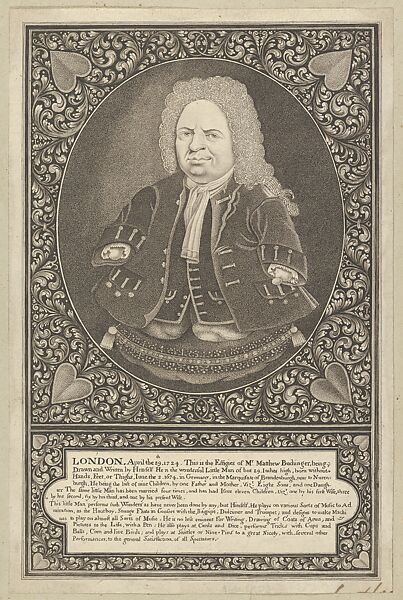 Portrait of Matthias Buchinger, Anonymous, British, 18th century, Engraving 