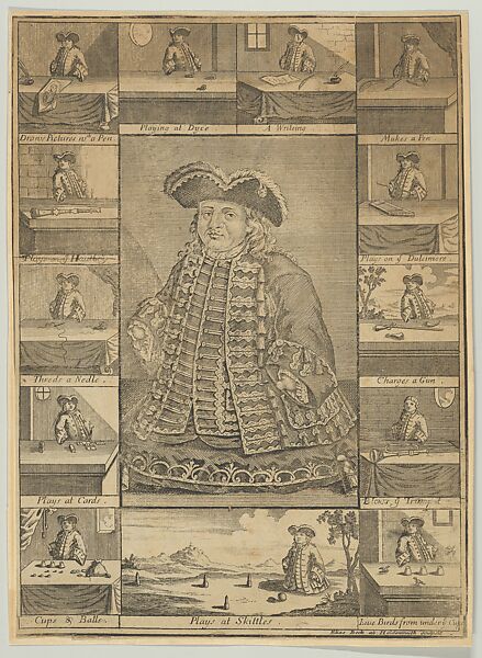 Portrait of Matthias Buchinger with Vignettes, Elias Baeck (German, Laybach 1679–1747 Augsburg), Engraving 