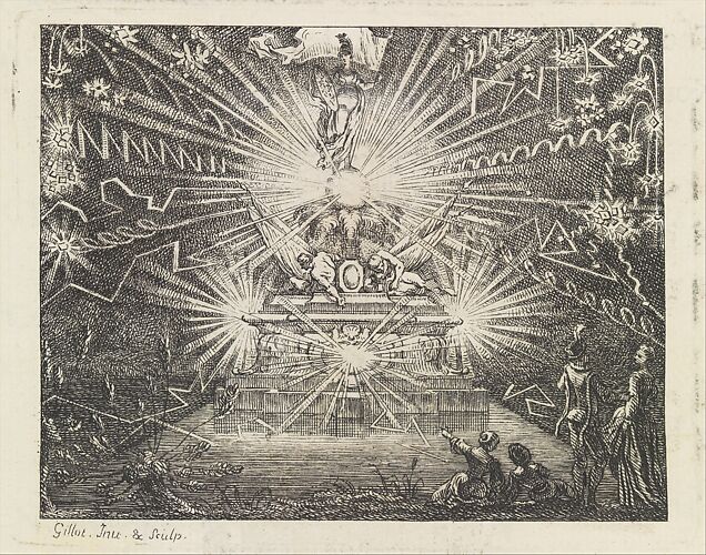 Plate for The Fish and the Fireworks, Fable Sixteen, in Fables Nouvelles, Dediées au Roy