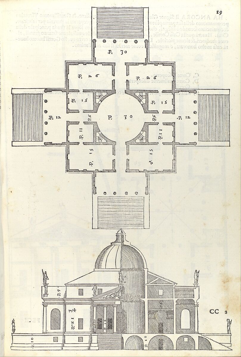 Villa Almerico (Villa Rotunda), from I quattro libri dell'architettura di Andrea Palladio (Book 2, page 19)