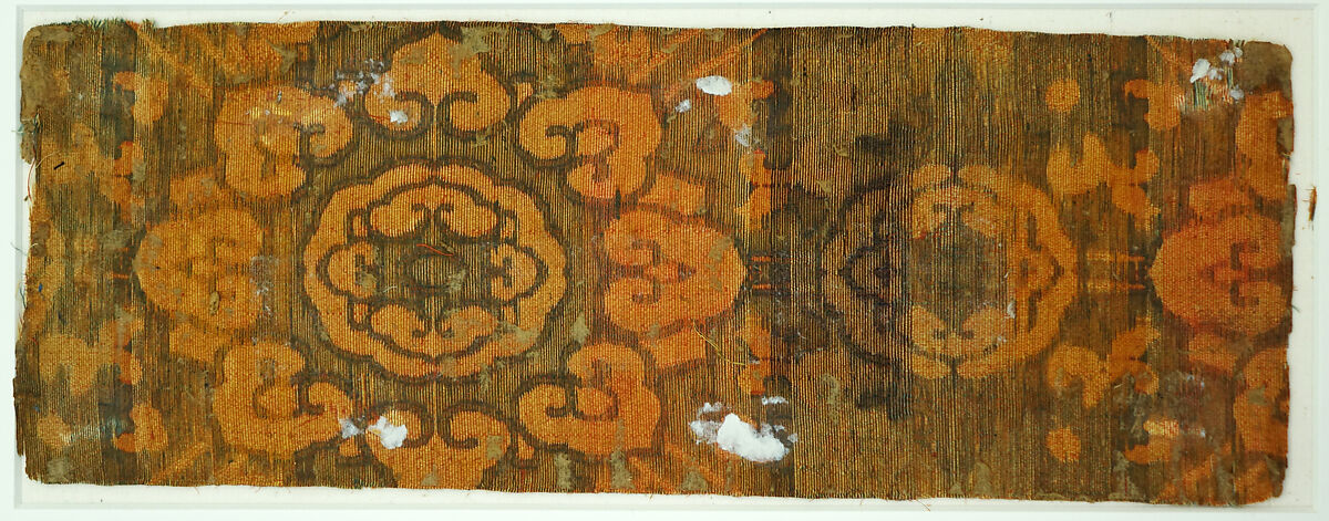 Sutra cover with geometric pattern, Silk lampas, China