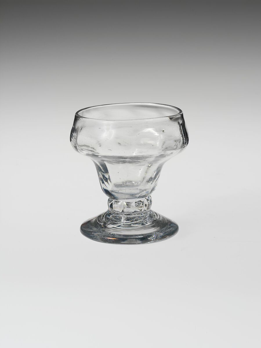 Saltcellar, Blown pattern-molded glass, American or British 