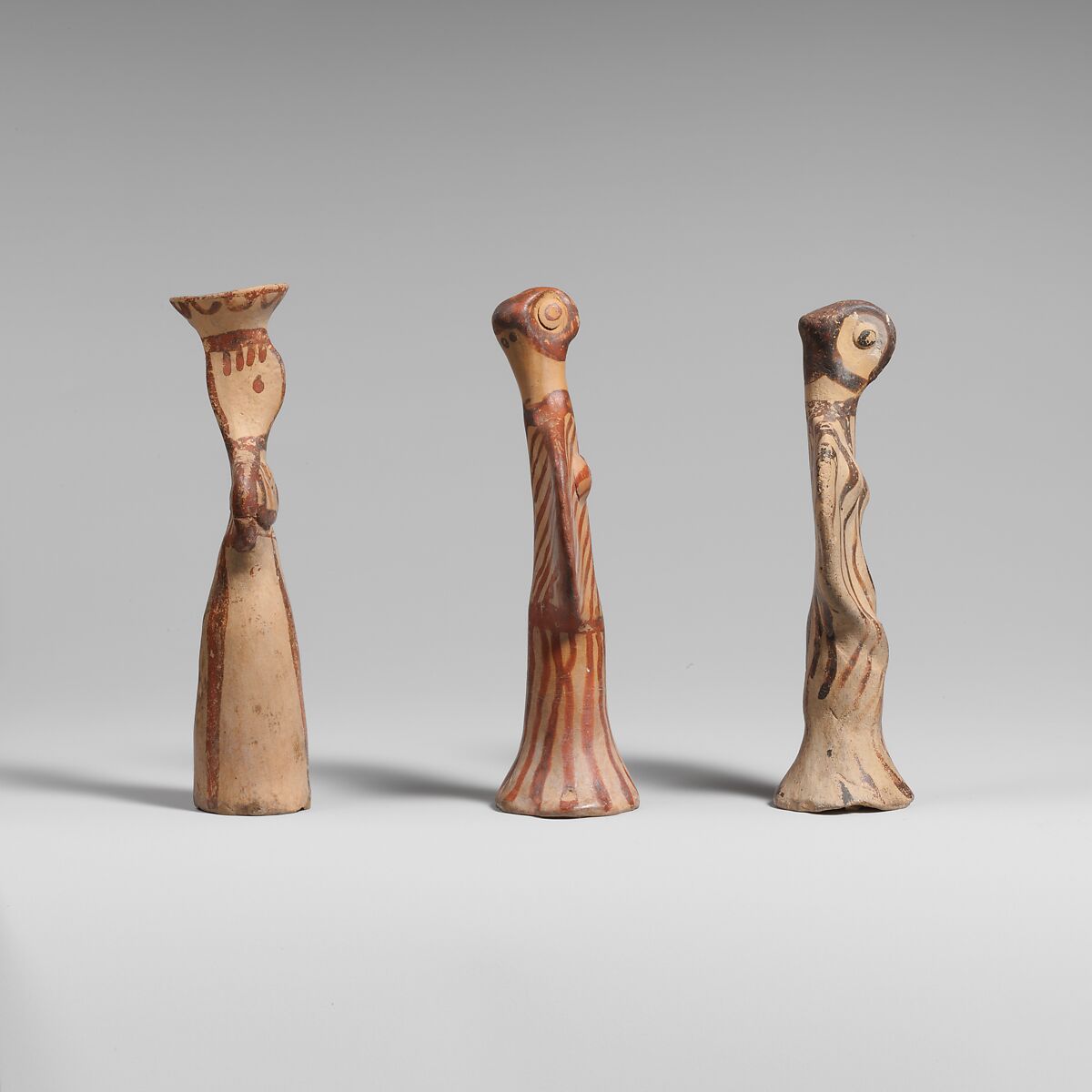 3 Terracotta female figures, Terracotta, Helladic, Mycenaean