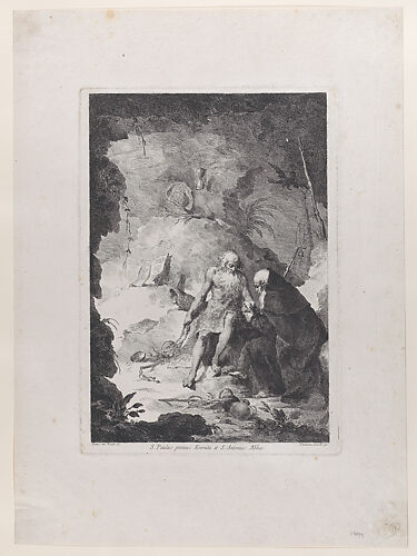 Saint Paul the Hermit and Saint Anthony Abbot conversing in a landscape, after Pietro Antonio Novelli