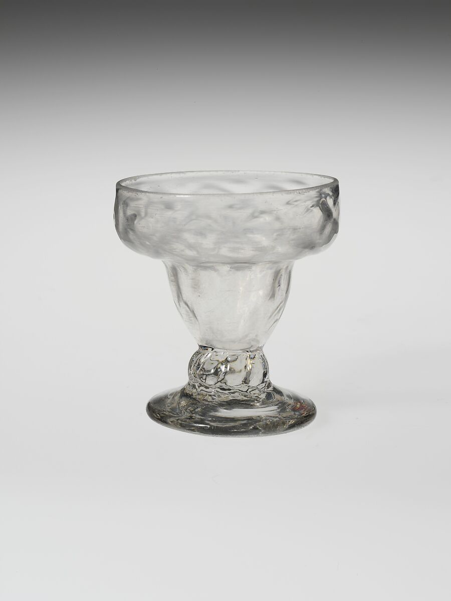 Saltcellar, Blown pattern-molded non-lead glass, American, possibly 