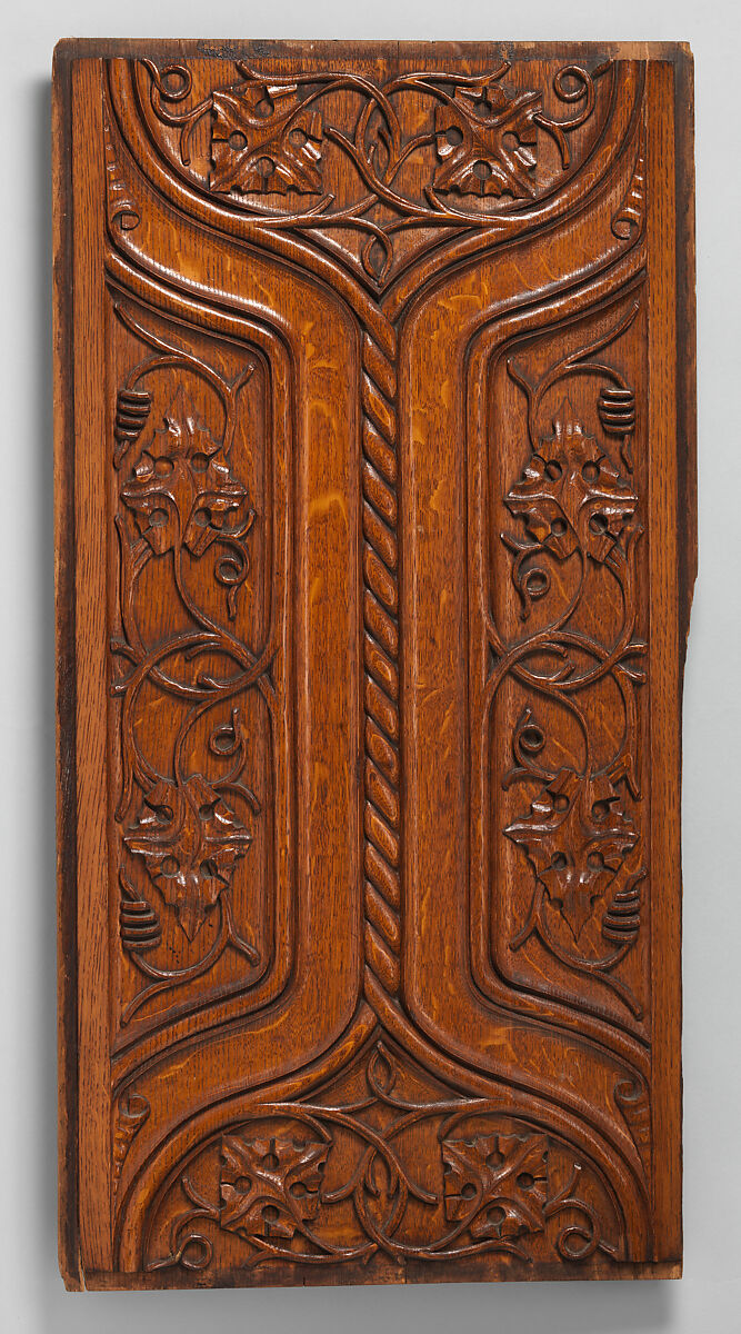 Decorative paneling from the Palace of Westminster, Designed by Augustus Welby Northmore Pugin (British, London 1812–1852 Ramsgate), Oak, British 