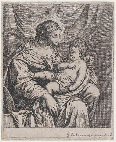 Madonna and Child before a Curtain