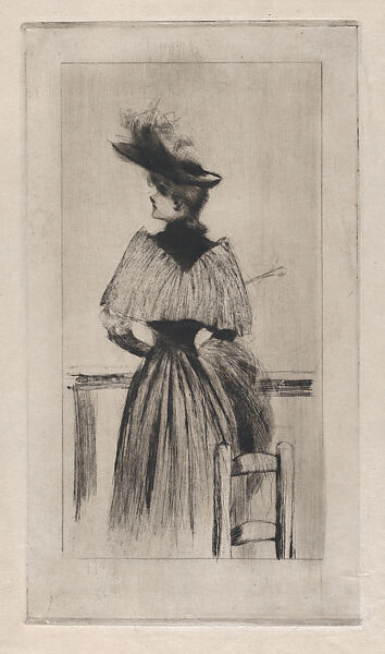 Young Woman Seen From Behind, Henri Boutet (French, Sainte-Hermine (Vendée) 1851–1919 Paris), Etching 