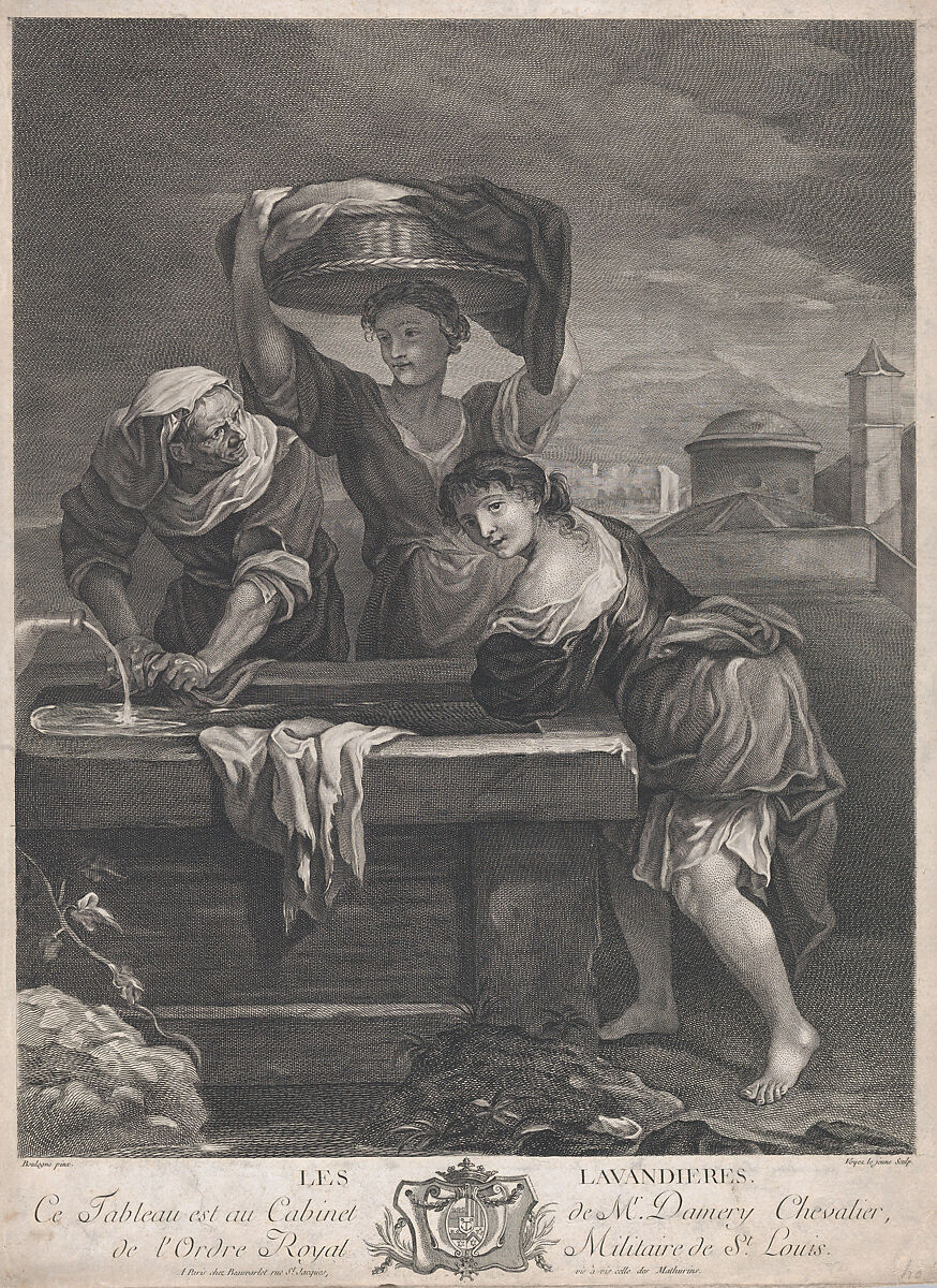 The Laundresses, Francois Voyez (Le Jeune) (French, Abbeville 1746–1805 Paris), Etching and engraving 