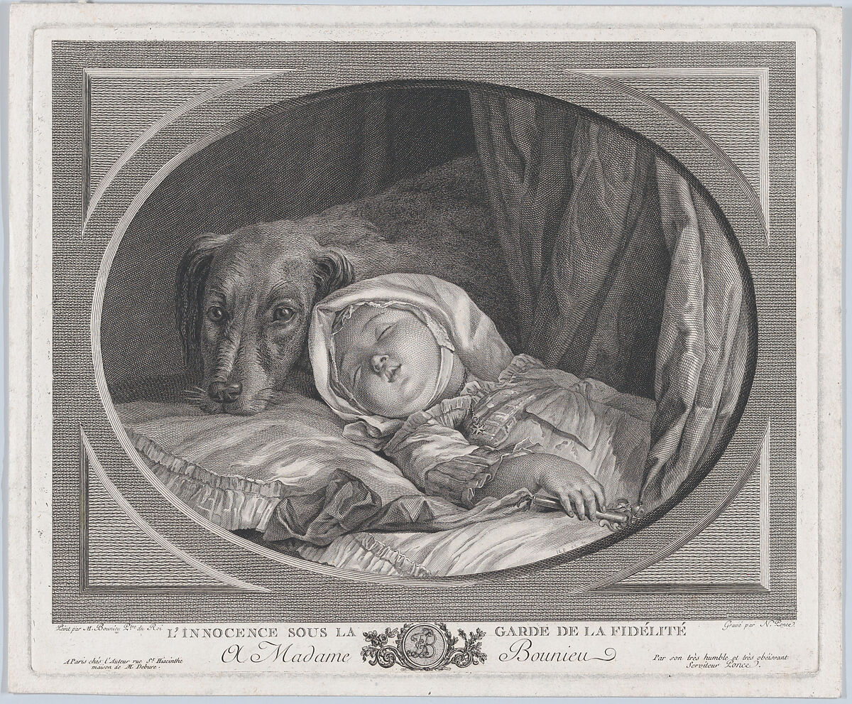 Innocence Guarded By Faithfulness, Nicolas Ponce (French, Paris, 1746–1831 Paris), Etching and engraving 
