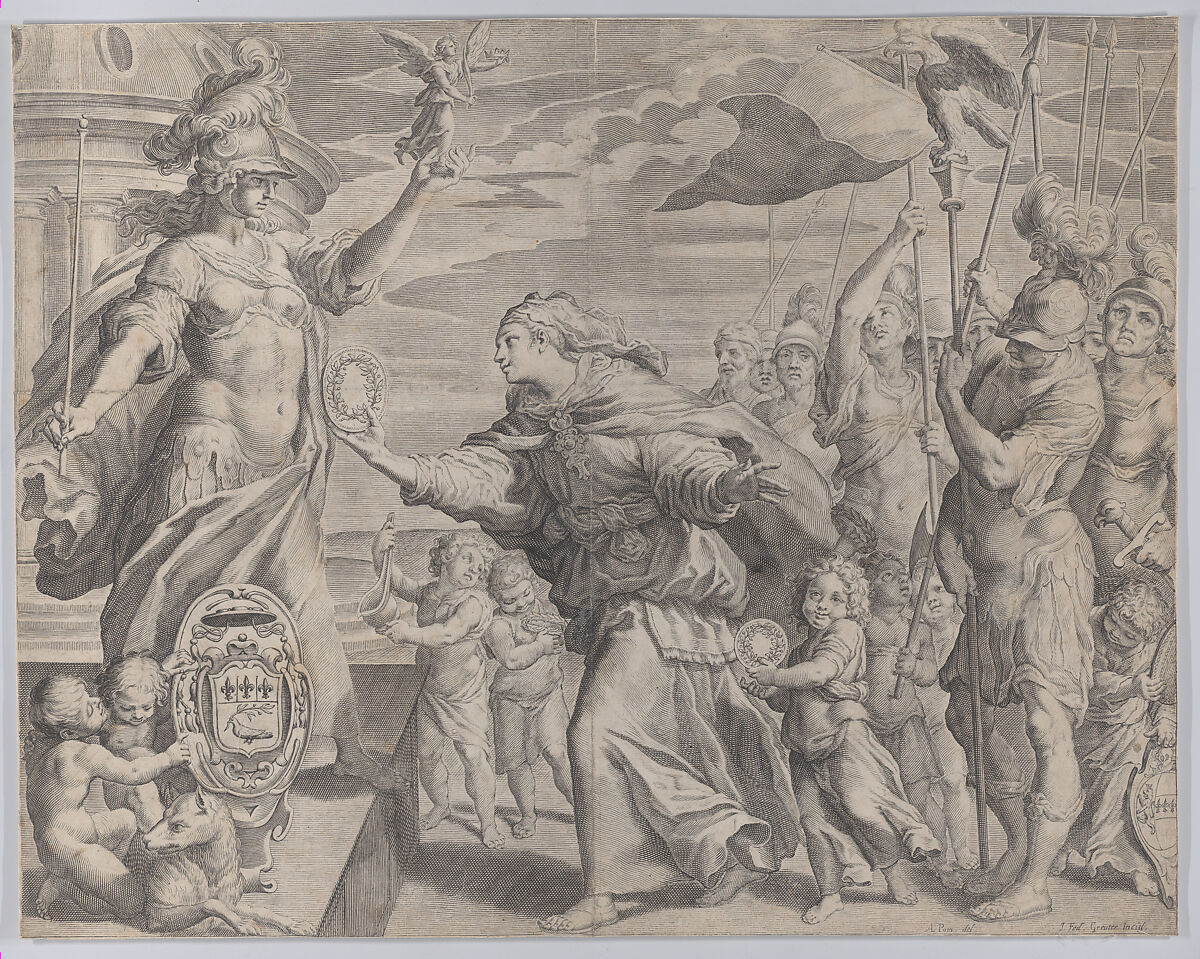 Allegory relating to the Pamphili family, Johann Friedrich Greuter (German, active Rome, ca. 1590/93–1662), Engraving 