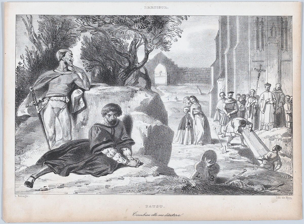 How Much She Hates Me!, from "L'Artiste", Louis Boulanger (French, (born Italy), Vercelli 1806–1867 Dijon), Lithograph 