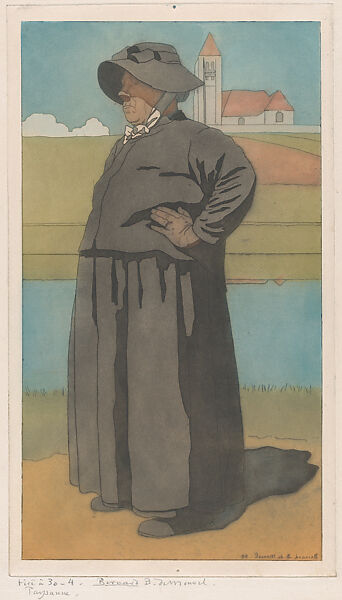 Peasant, Bernard Boutet de Monvel (French, Paris 1884–1949 The Azores), Etching and aquatint, color printed à la poupée 