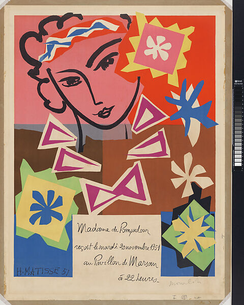 Madame de Pompadour, Pavillon de Marsan, 1951, Henri Matisse (French, Le Cateau-Cambrésis 1869–1954 Nice), Lithograph 