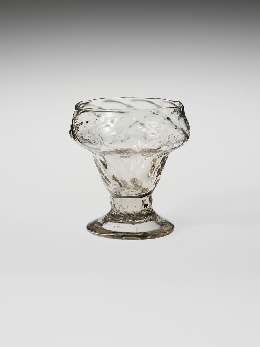Saltcellar, Blown pattern-molded glass, American 