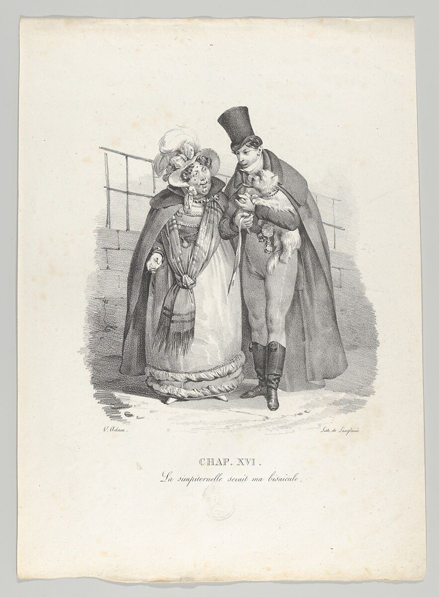 Chap. XVI: La simpiternelle serait ma bisaïeule (This woman could be my great-grandmother), Victor Adam (French, 1801–1866), Lithograph 
