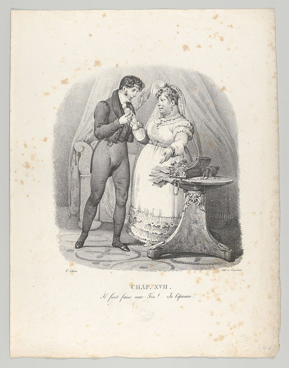 Chap. XVII: Il faut faire une Fin! Je l'épouse (It must end! I am married), Victor Adam (French, 1801–1866), Lithograph 