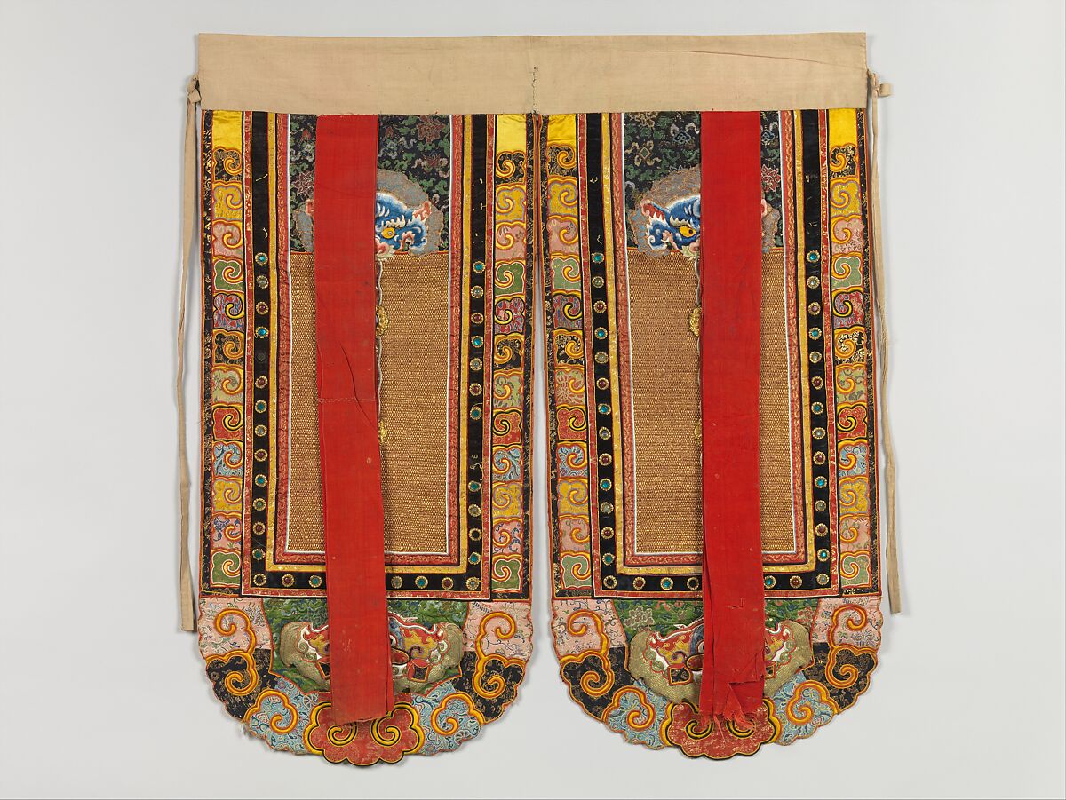 Theatrical Costume for the Role of a Warrior, Silk, metallic thread, metal, glass, China