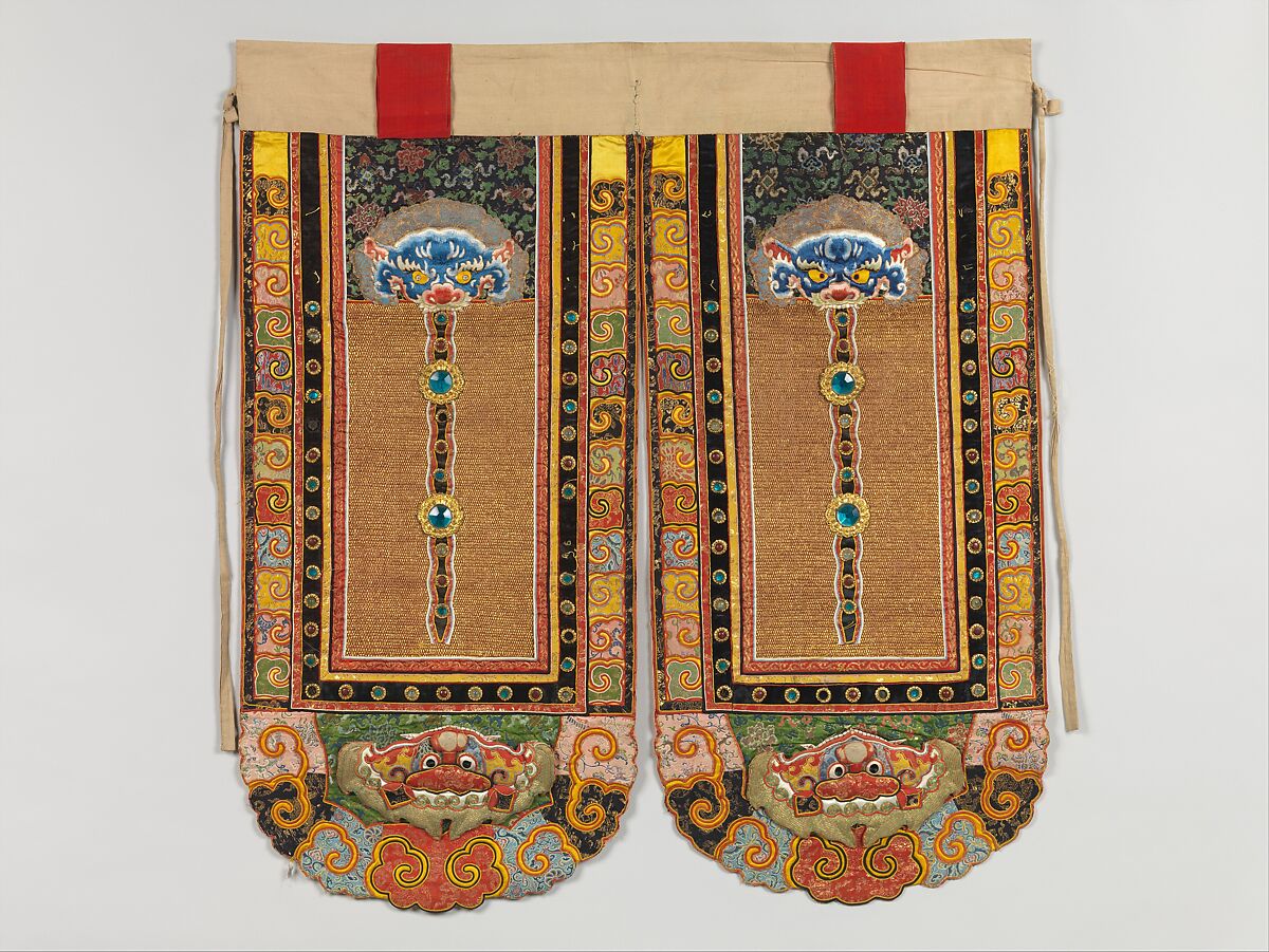 Theatrical Costume for the Role of a Warrior, Silk, metallic thread, metal, glass, China