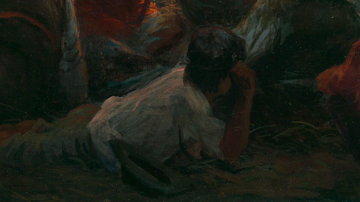 Dance in a Subterranean Roundhouse at Clear Lake, California, Jules Tavernier (American (born France), Paris 1844–1889 Honolulu, Hawaii), Oil on canvas, American