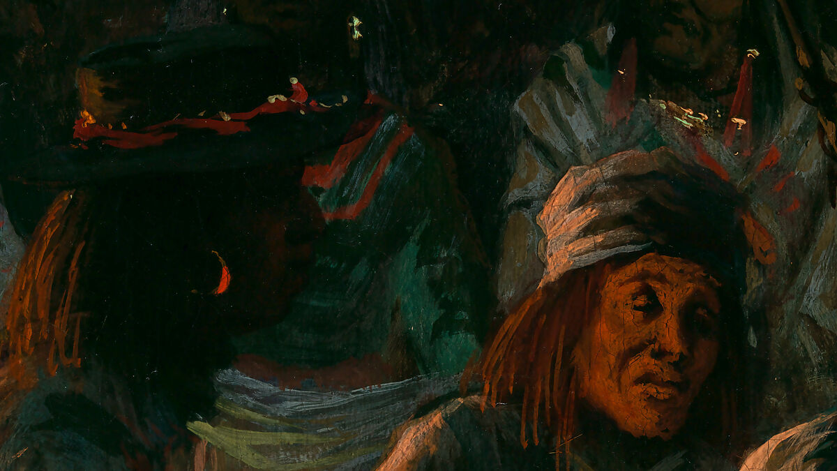 Dance in a Subterranean Roundhouse at Clear Lake, California, Jules Tavernier (American (born France), Paris 1844–1889 Honolulu, Hawaii), Oil on canvas, American