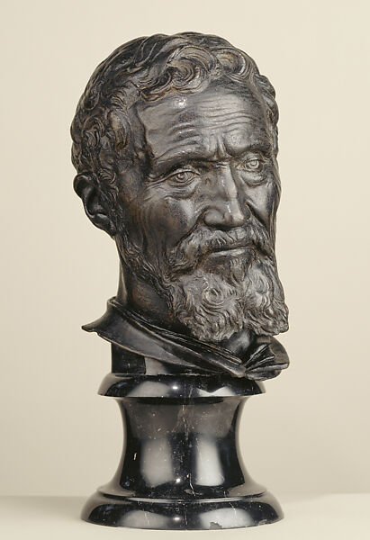 Portrait Bust of Michelangelo, Daniele da Volterra (Daniele Ricciarelli) (Italian, Volterra 1509–1566 Rome), Bronze, black patina 