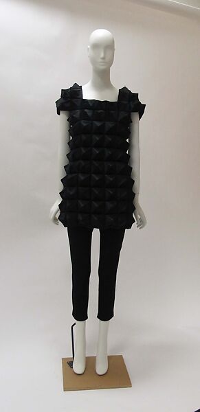 Ensemble, Comme des Garçons (Japanese, founded 1969), polyester, wool, plastic (polyvinyl chloride), metal, Japanese 