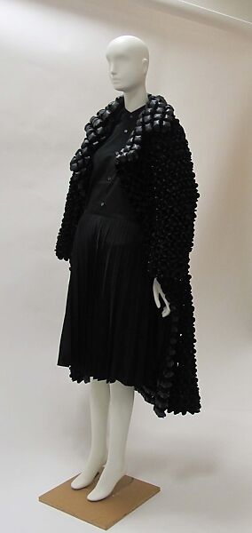 Ensemble, Noir Kei Ninomiya (Japanese, founded 2013), plastic (polyurethane), polyester, cupro, metal, Japanese