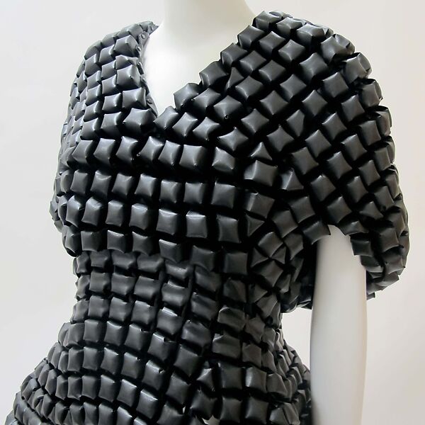 Dress, Noir Kei Ninomiya (Japanese, founded 2013), plastic (polyurethane), polyester, cupro, metal, Japanese