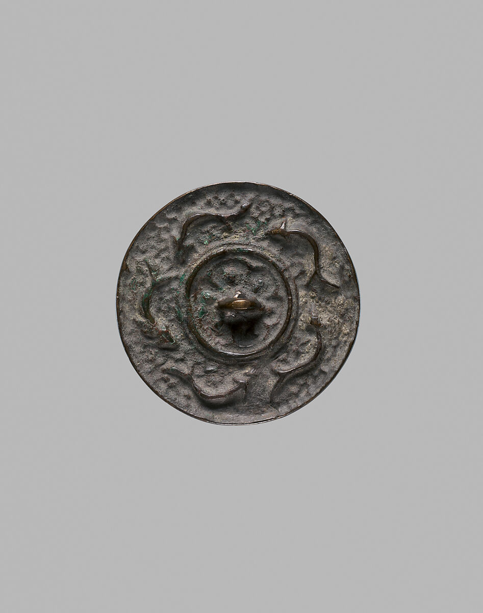 Mirror with Fish, Leaded bronze alloy 