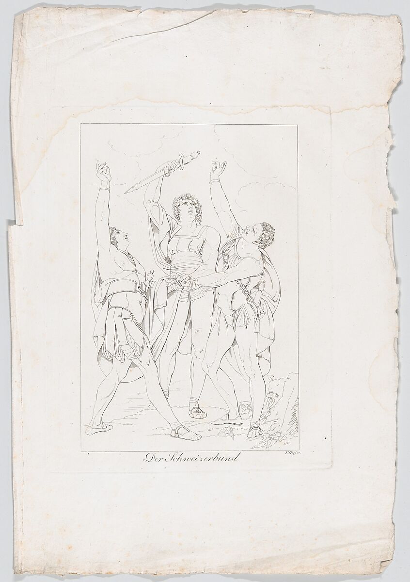 Der Schweizerbund (The Oath of the Rütli), Franz Hegi (Swiss, Lausanne 1774–1850 Zurich), Outline engraving and etching 