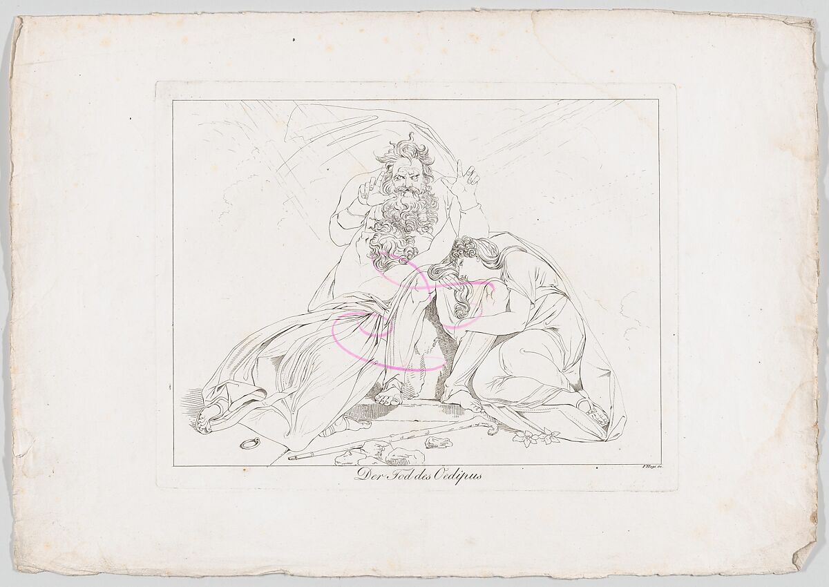 Der Tod des Oedipus (The Death of Oedipus), Franz Hegi (Swiss, Lausanne 1774–1850 Zurich), Outline engraving and etching 